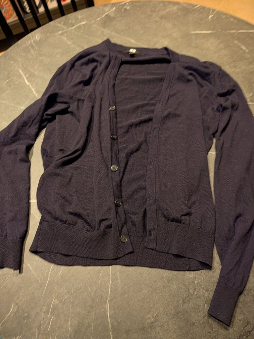 100% Merino Wool - Uniqlo Men's Cardigan (Black, Medium)
